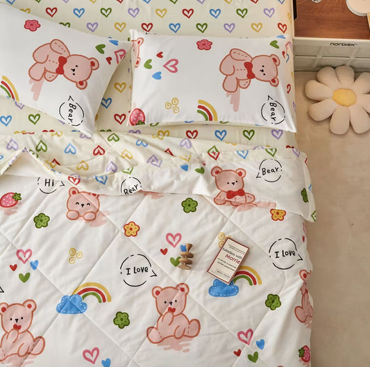 Soft Reversible Bear Comforter Set 3pcs