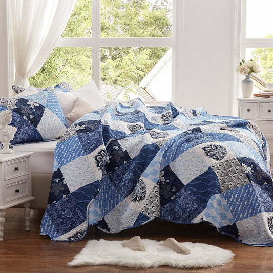 Patched Harmony Cotton Quilt Set 3pcs